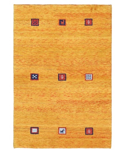Hand-Knotted Gabbeh Modern Rug, Gold, 4' x 6'