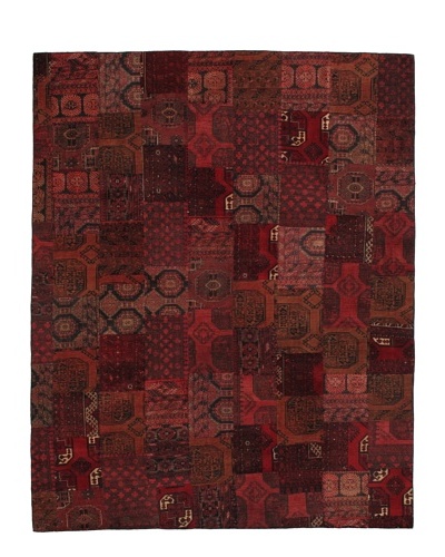 Vintage Patchwork Rug [Red/Charcoal/Brown/Ivory]