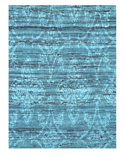 Fab Dhurrie Modern Dhurrie, Turquoise, 4' 6 x 6' 6