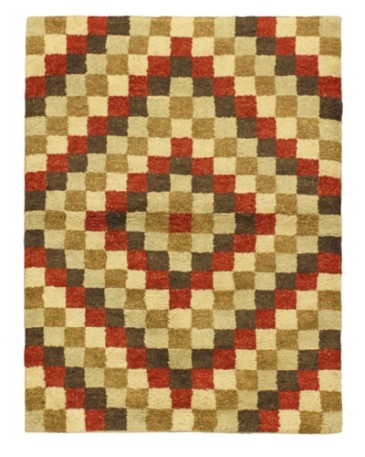 Hand-Knotted Marrakech Rug, Beige/Brown/Green/Orange, 4' 7 x 6' 3