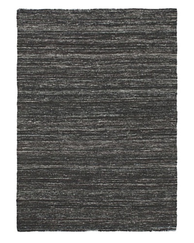 Hand Woven Silky Allure Modern Flatweave Kilim, Black, 4' 8 x 6' 5