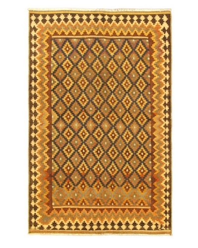 Hand Woven Kashkoli Wool Kilim, Cream, 5' 5 x 8' 6
