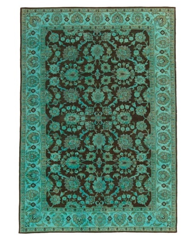 Silk Hand-Knotted Ikat Rug [Turquoise Multi]