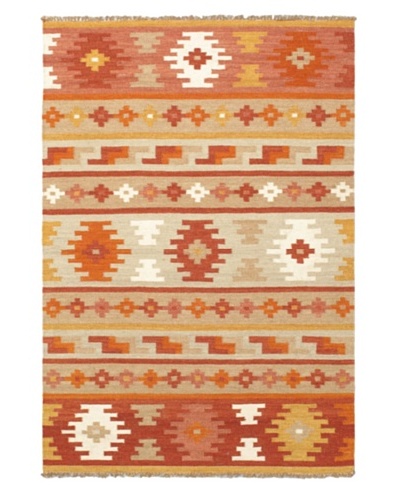 Izmir Kilim Traditional Kilim, Brown/Orange, 4' 2 x 6'