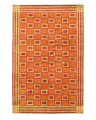 Gabbeh Modern Rug, Copper/Light Khaki, 6' 8 x 10' 3