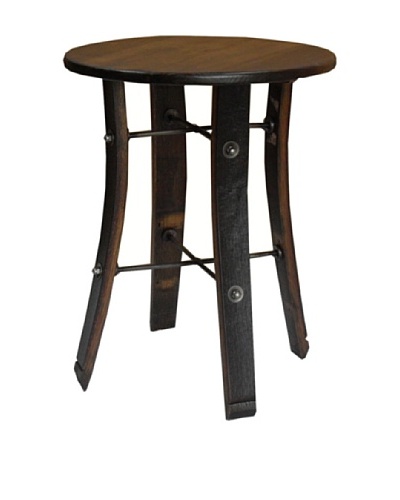 2 Day Designs Round Stave End Table, Pine