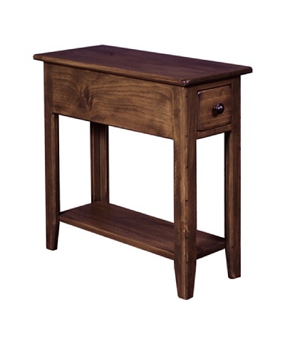 2 Day Designs Wing Back Side Table, Caramel