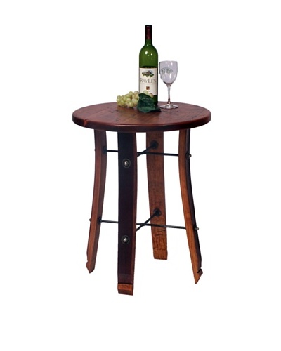 2 Day Designs Round Stave End Table, Caramel