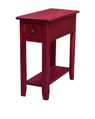 2 Day Designs Wing Back Side Table, Rouge