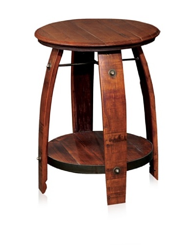 2 Day Designs 28 Barrel Side Table with Shelf