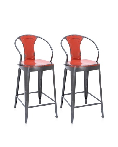 UMA Metal Bar Chair, Black/Red