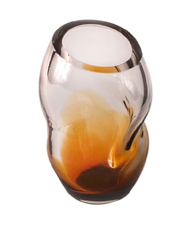 Abby Modell Twist Vase, Amber/Clear