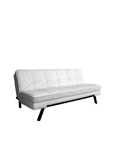 Abbyson Living Bradley Double-Cushion Convertible Sofa, Pure White