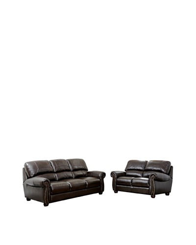 Abbyson Living Berneen Italian Leather Sofa & Loveseat Set