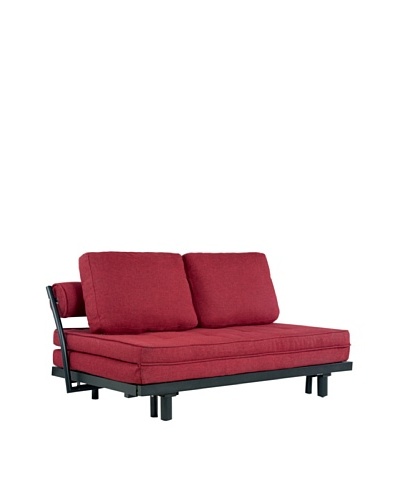 Abbyson Living Germana Convertible Sofa Bed, Candy Apple Red