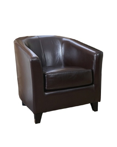 Abbyson Living Kara Leather Armchair, Dark Truffle