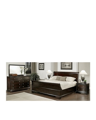 Abbyson Living Capriva 5-Piece Sleigh Queen-Size Bedroom Set, Dark Truffle