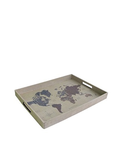Accents by Jay Rectangle Tray with Handles, Modern World Burlap