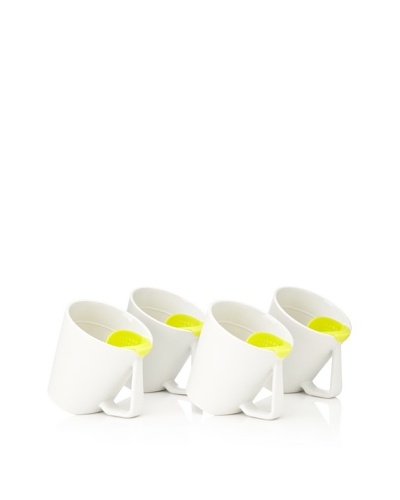 AdNArt Set of 4 Tea Tilt Mugs, Yellow, 14-Oz.