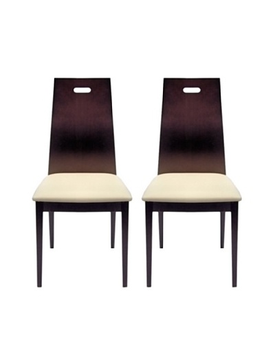 Aeon Set of 2 Boston Solid Beechwood Dining Chairs, Coffee