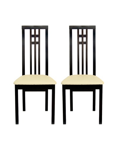 Aeon Set of 2 Euro Home Collection District-2 Dining Chairs, Coffee