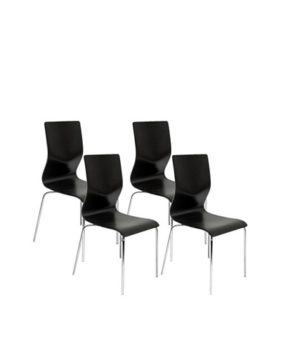 Aeon Set of 4 Lisi Bentwood Chairs, Black