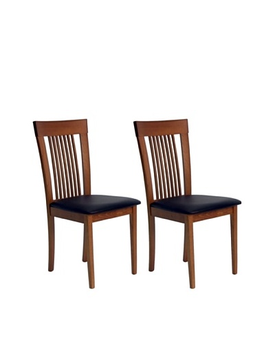 Aeon Set of 2 Hartford Solid Beechwood Dining Chairs, Cherry