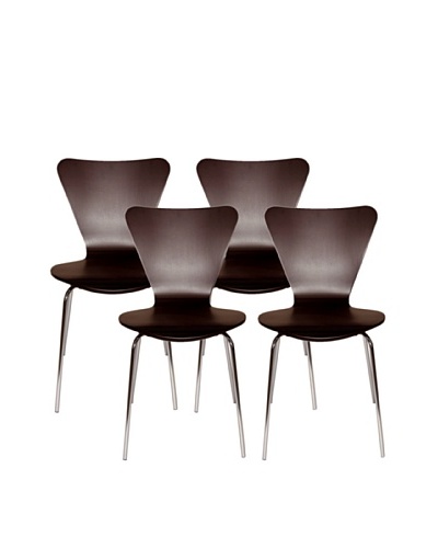 Aeon Set of 4 Lexi Bentwood Chairs, Wenge