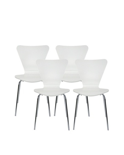 Aeon Set of 4 Lexi Bentwood Chairs, White