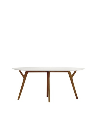 Aeon Furniture Steve Dining Table, White/Walnut