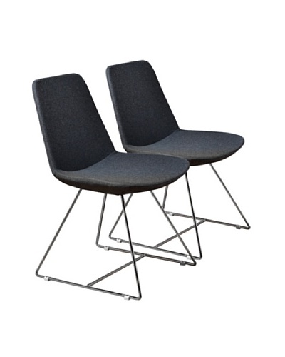 Aeon Furniture Set of 2 Karen Side Chairs, Grey