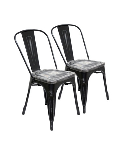 Aeon Furniture Set of 2 Garvin Chairs, Black/Wood