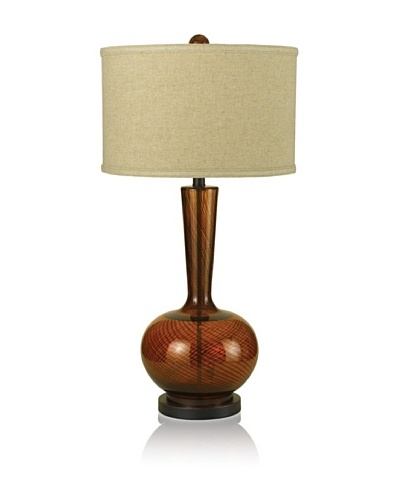 Candice Olson Lighting Fitzgerald Hand-Blown Table Lamp, Amber/Off-White