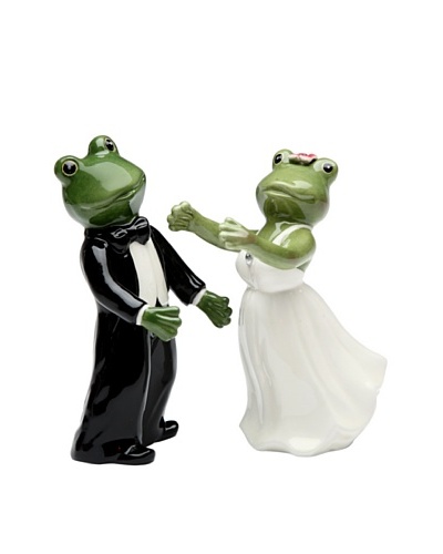 Alfrogo & Frogalina by Lee Fitzgerrell Frog Wedding Couple Hand-Made Salt & Pepper Shaker Set