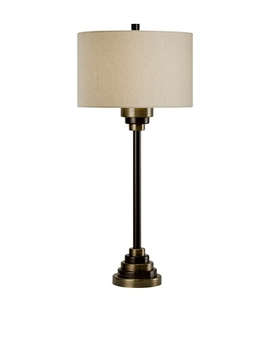 Allison Davis Design Lighting Bombay Table Lamp, Antique Brass/Brown/Natural