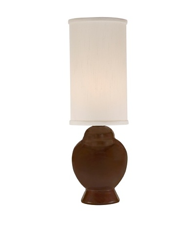 Allison Davis Design Lighting Ginger Table Lamp [Lamp-Chocolate Brown Glaze Finish Shade-White]