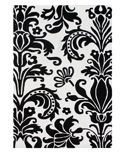 Alliyah Rugs Quill Feather Rug, White/Black, 8' x 10'