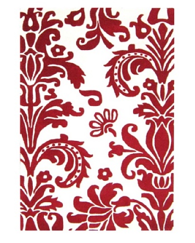 Alliyah Rugs Quill Feather Rug, Red/White, 4' x 6'