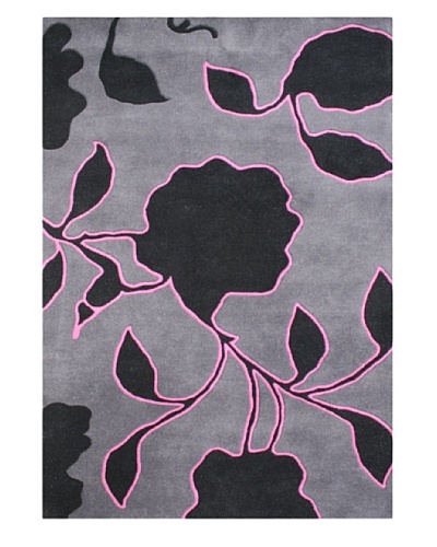 Alliyah Rugs New Zealand Wool Rug [Gray/Pink/Black]