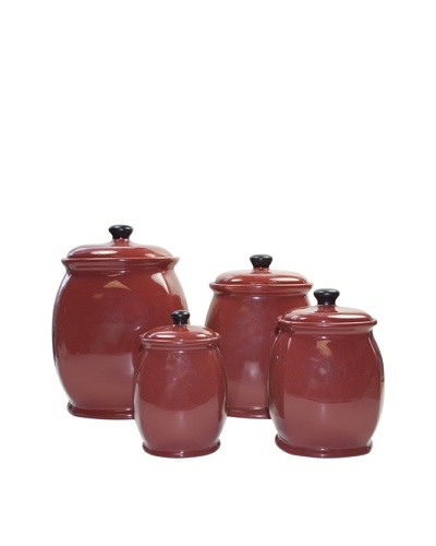 American Atelier Hearthstone 4-Piece Canister Set, Chili Red