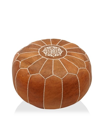 nuLOOM Genuine Moroccan Leather Ottoman