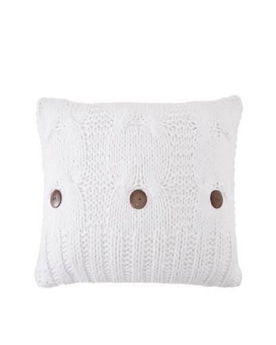 Amity Cable Knit Pillow, White, 20 x 20