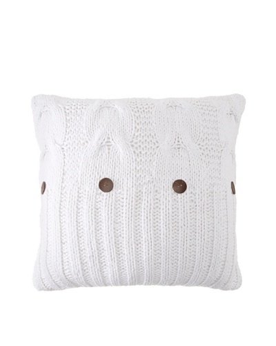 Amity Cable Knit Euro, White, 26 x 26