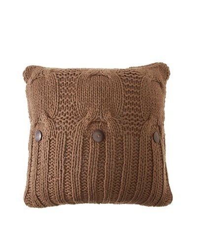 Amity Cable Knit Pillow, Walnut, 20 x 20