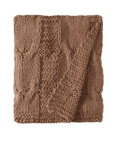 Amity Cable Knit Throw, Walnut, 50 x 60