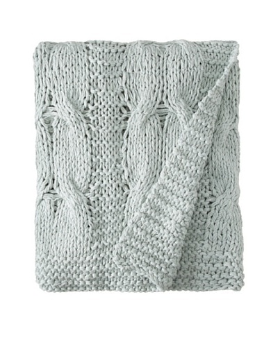 Amity Cable Knit Throw, Aqua, 50 x 60