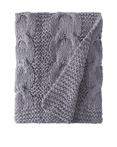 Amity Cable Knit Throw, Steel Blue, 50 x 60