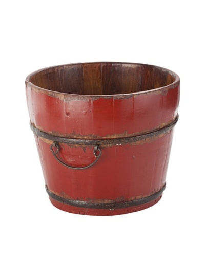 Antique Revival Wooden Sink Bucket [Red]