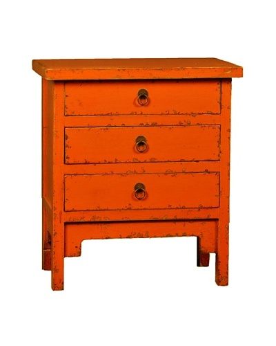 Antique Revival 3-Drawer End Table, Orange
