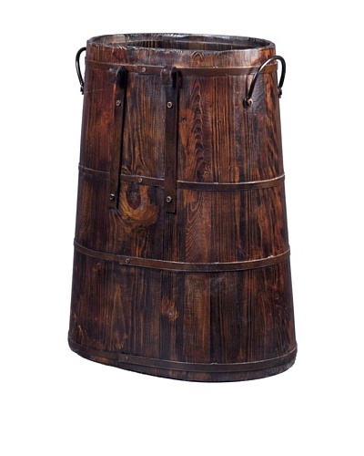 Antique Revival Chinese Barrel with Iron Rings [Natural]